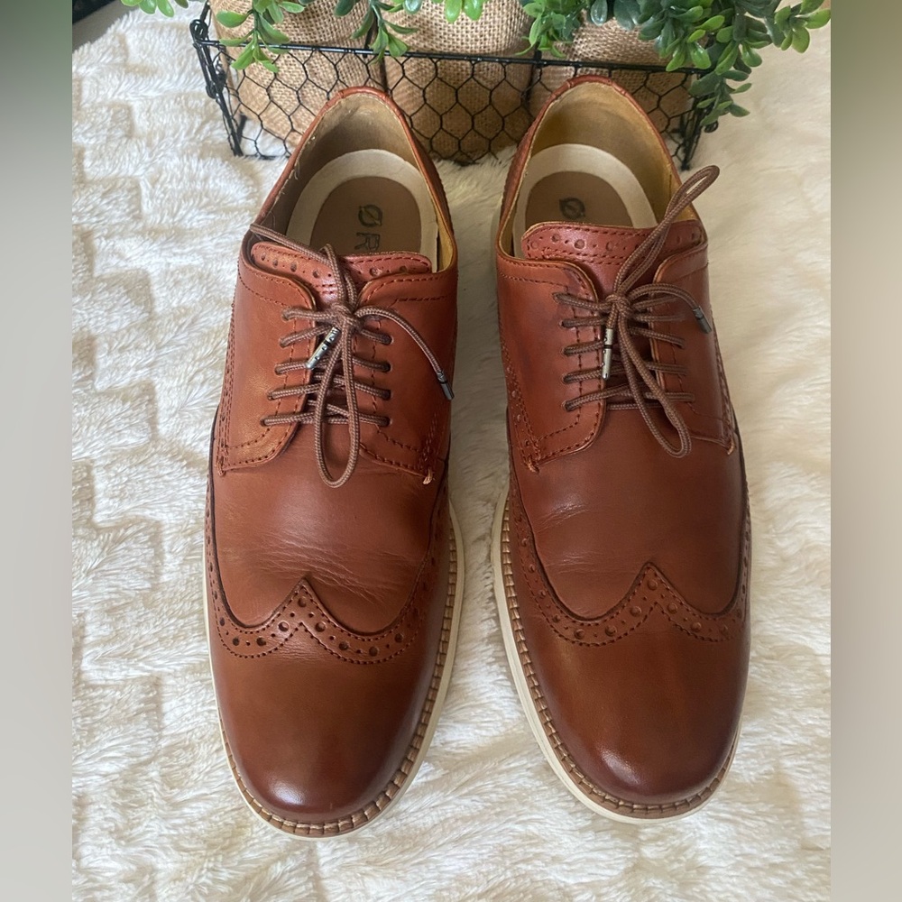 Rich Brown Leather Derby Shoes men size 8‎ 1/2 m